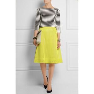 Rare J Crew Collection Women's 6 Neon Yellow Catalina Mesh A-Line Skirt Fishnet
